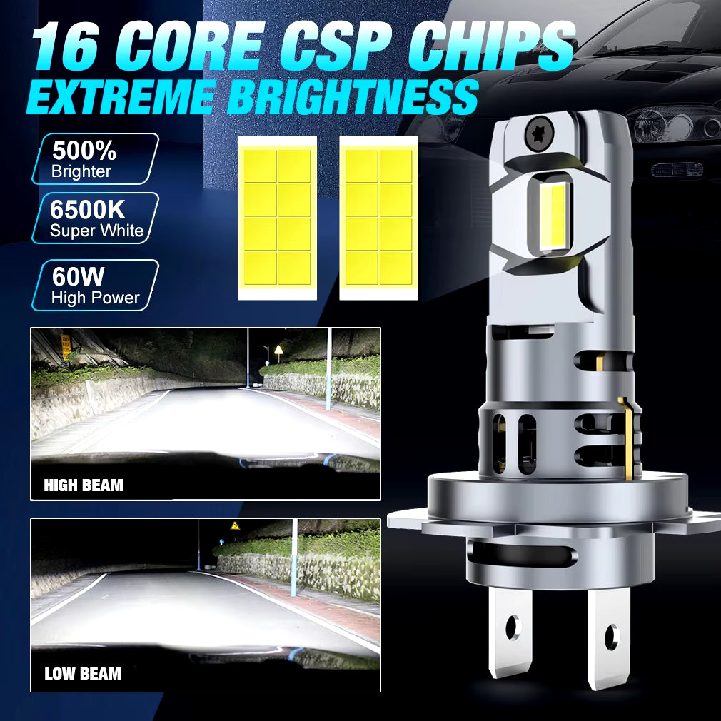 XSTORM H7 Mini Wireless LED Headlight Bulb - 60W 20000LM 6500K CSP for Automotive Use