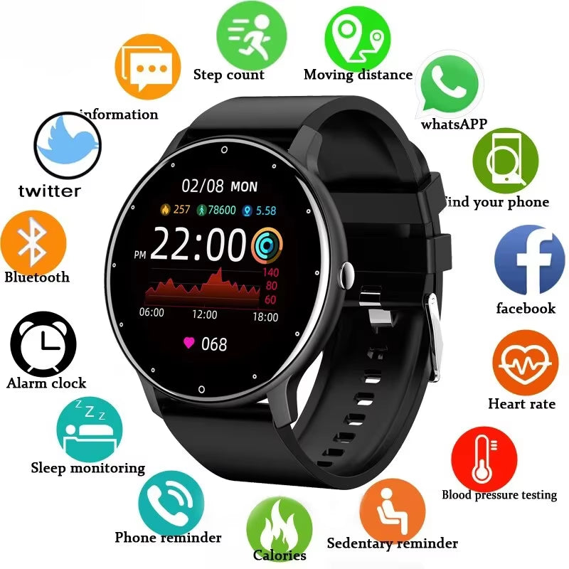 2025 Waterproof Smartwatch for Fitness Tracking and Heart Rate Monitoring - Compatible with Xiaomi, Android, and iOS for Men and Women