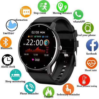 2025 Waterproof Smartwatch for Fitness Tracking and Heart Rate Monitoring - Compatible with Xiaomi, Android, and iOS for Men and Women