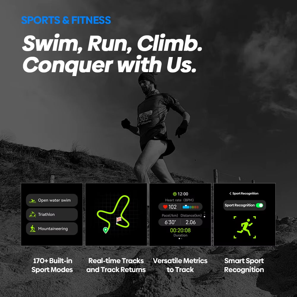 Stratos 2 Ultra GPS Smartwatch with Built-In Compass, Barometric Altimeter, Dual-Band GNSS, Voice Calling, and 10 ATM Water Resistance